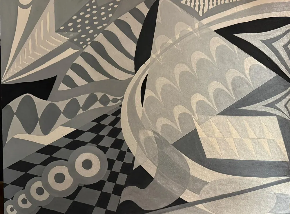 Pattern in Grey: checkerboards, scales, stripes, and rings in cool greys and whites